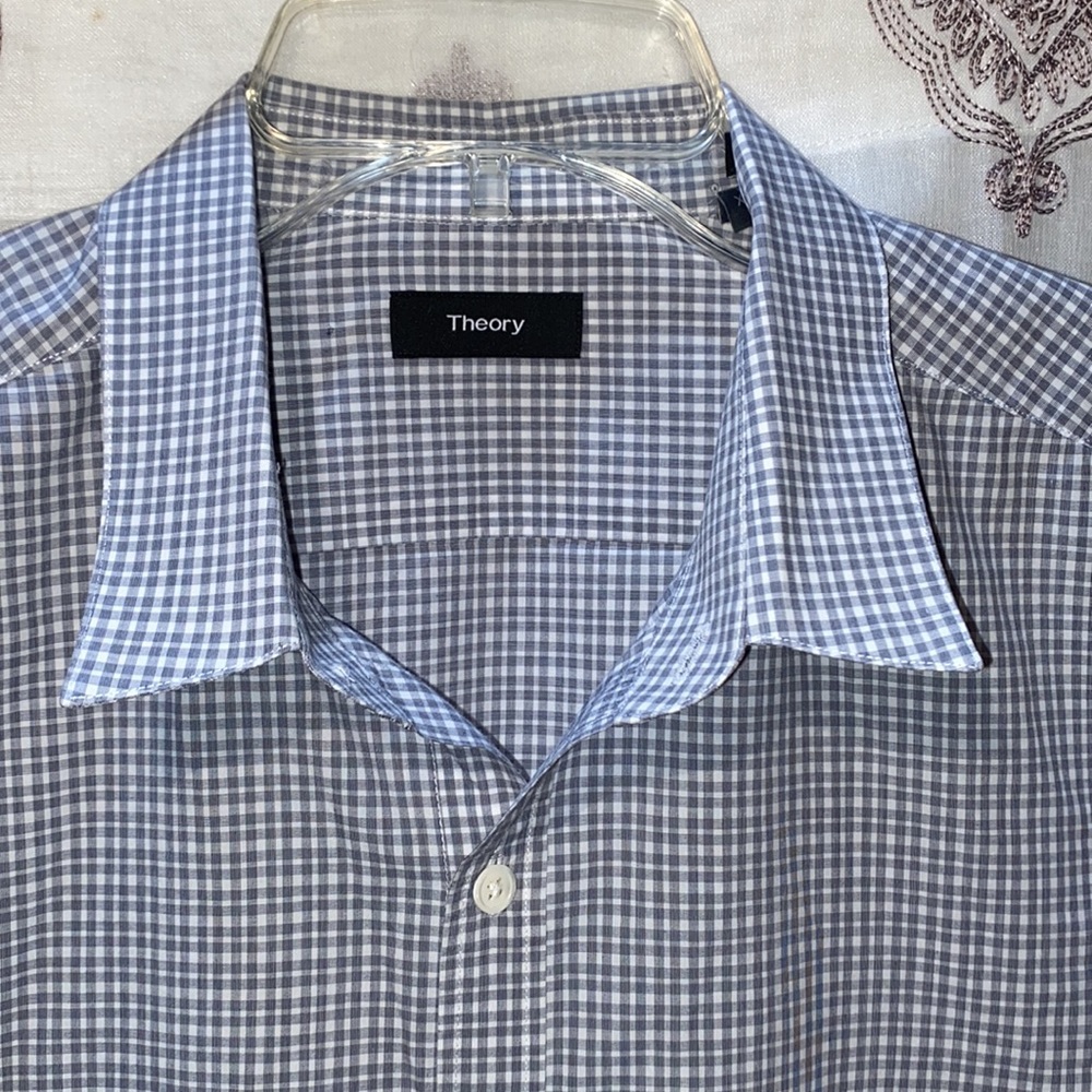 MEN THEORY ZACK PS CAUTLEY 100% COTTON LONG SLEEVE BUTTON DOWN SHIRT SZ XL